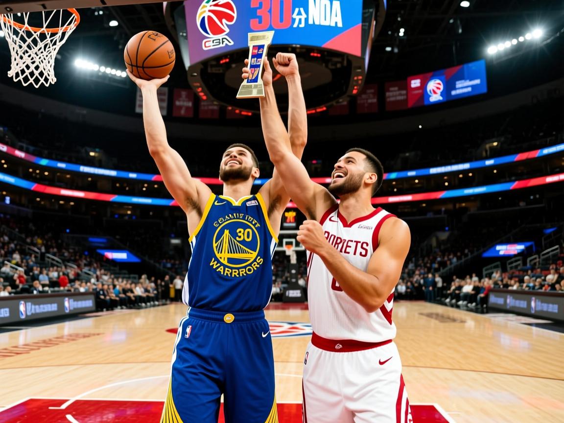 勇士主场大胜火箭,库里砍下30分创纪录 第2张